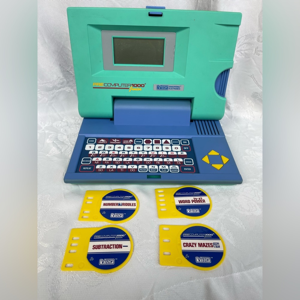 Vintage Vtech educational electronics PRE COMPUTER 1000 and 4 games
